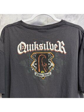 Vintage Quiksilver Eddie Aikau T Shirt Mens XL Blue Y2K Surf Short Sleeve